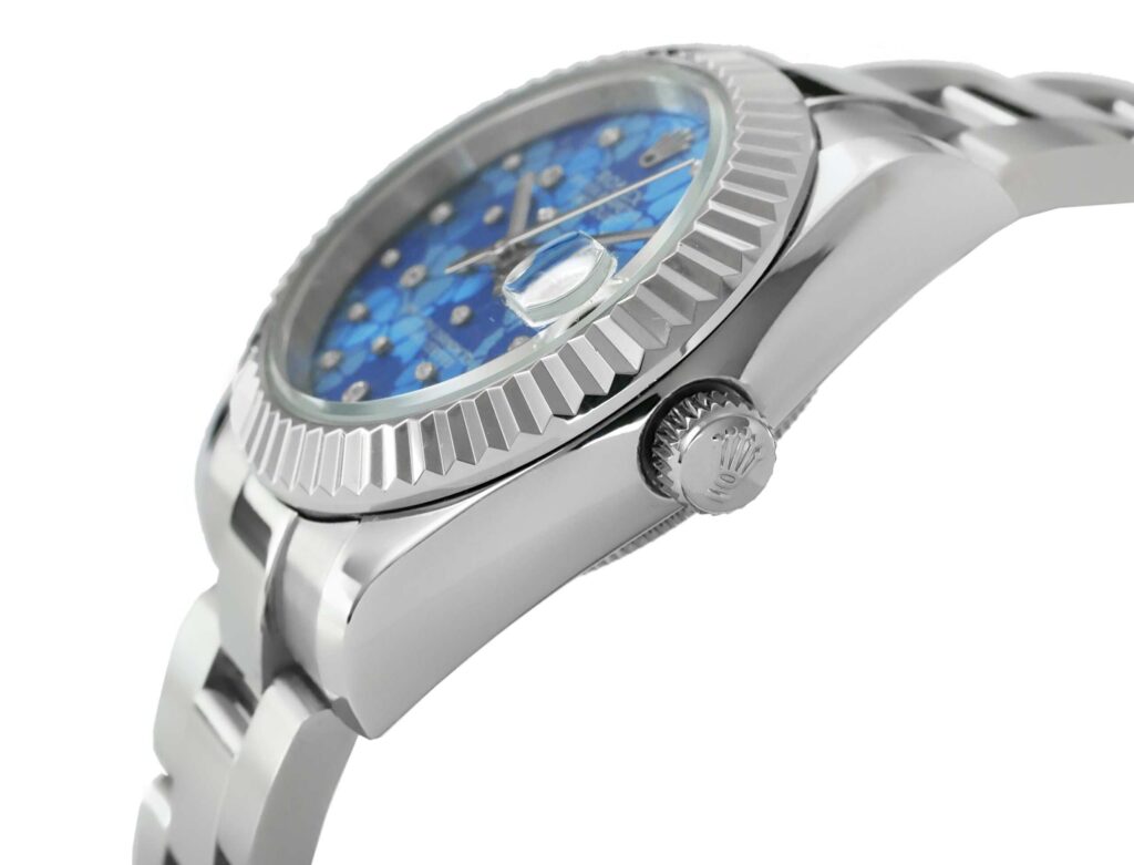 rolex datejust 31 steel floral azzuroblue 278274 0036 4 scaled 1 Rolex - Datejust - 31mm - steel - floral -azzuroblue - 278274-0036