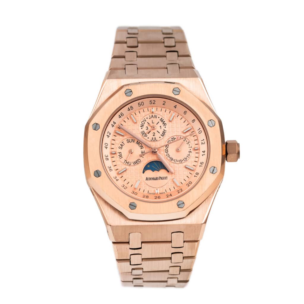 audemars piguet royal oak perpetual calendar rosegold pink 26574or oo 1220or 01 02 Audemars Piguet - Royal Oak Perpetual Calendar - Rose Gold Pink - 26574OR.OO.1220OR.01