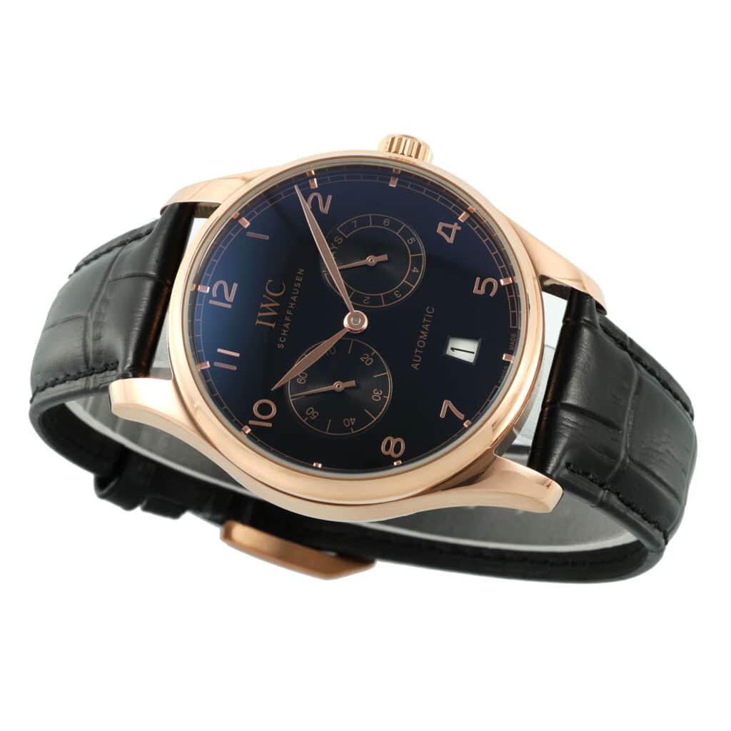 IWC Portugieser 42mm Rose Gold Black Dial IW501707 Replica