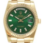 Rolex-Daydate-36-Gold-Green-Diamond-Set-128238-0130-01