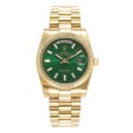 Rolex-Daydate-36-Gold-Green-Diamond-Set-128238-0130-01