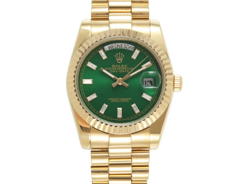 Rolex-Daydate-36-Gold-Green-Diamond-Set-128238-0130-01