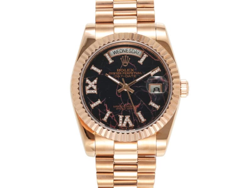 Rolex-Daydate-36-Rosegold-Eisenkiesel-Diamond-Set-128235-0041