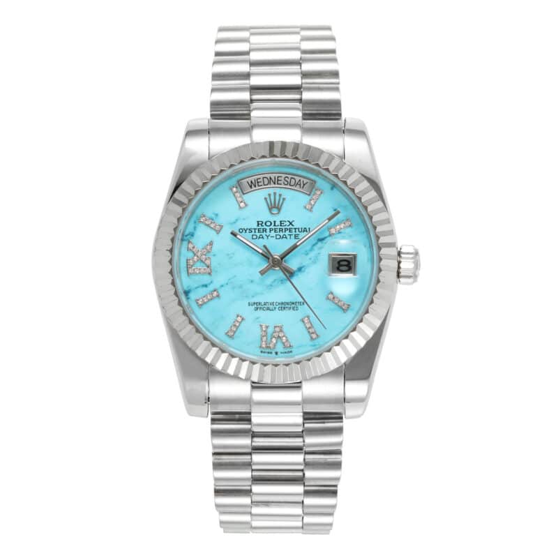 rolex-daydate-36-whitegold-turquoise-diamond-set-128239