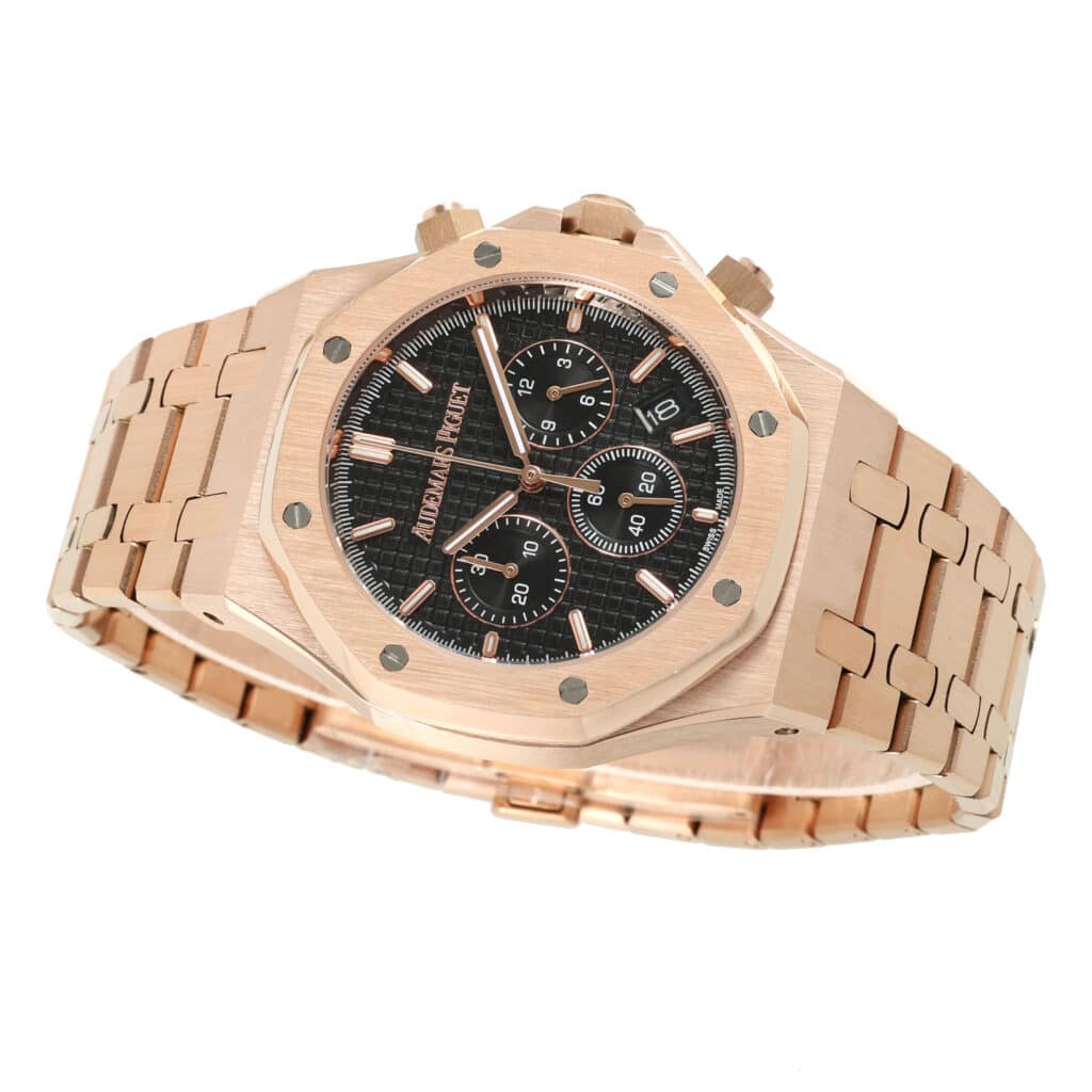 Audemars-Piguet-Royal-Oak-Chrono-41mm-Rosegold-Black-26320or-oo-1220or-01 Replica