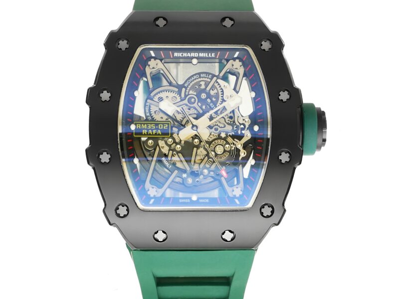 Richard-Mille-rm-35-02-50mmx42mmx16mm-Black-Forged-Carbon-Green-Rubber