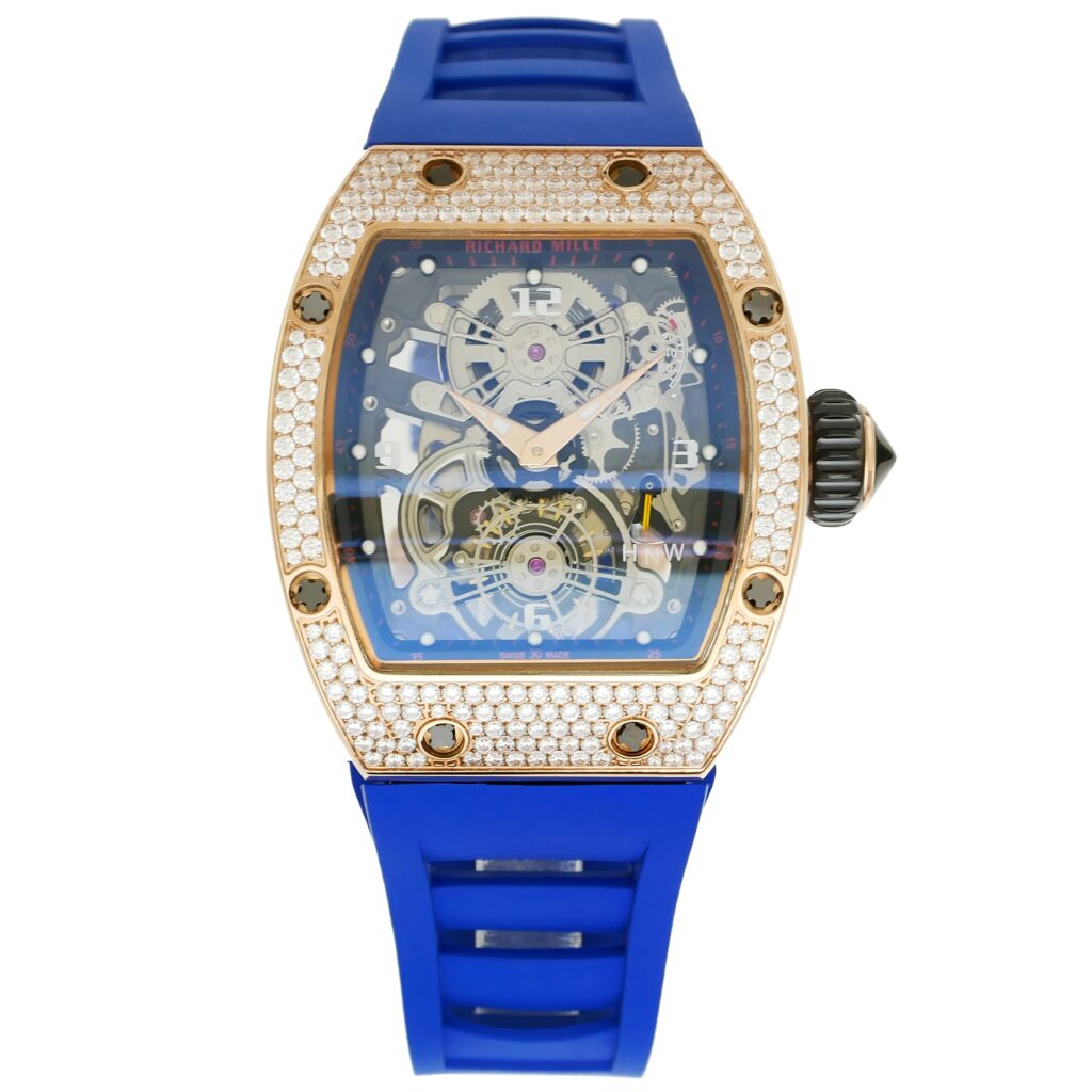 Richard-Mille-rm17-01-50mmx42mmx-16mm-Gold-Diamond-Blue-Rubber